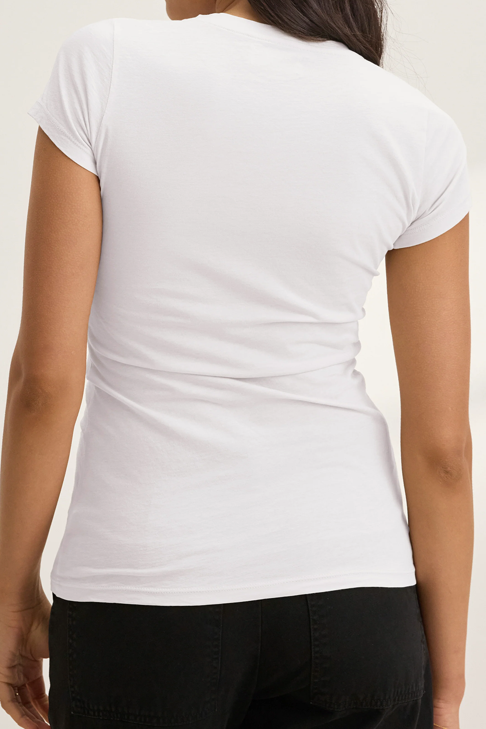 Figurbetonendes Kurzarm T-Shirt mit klassischem Rundhalsausschnitt