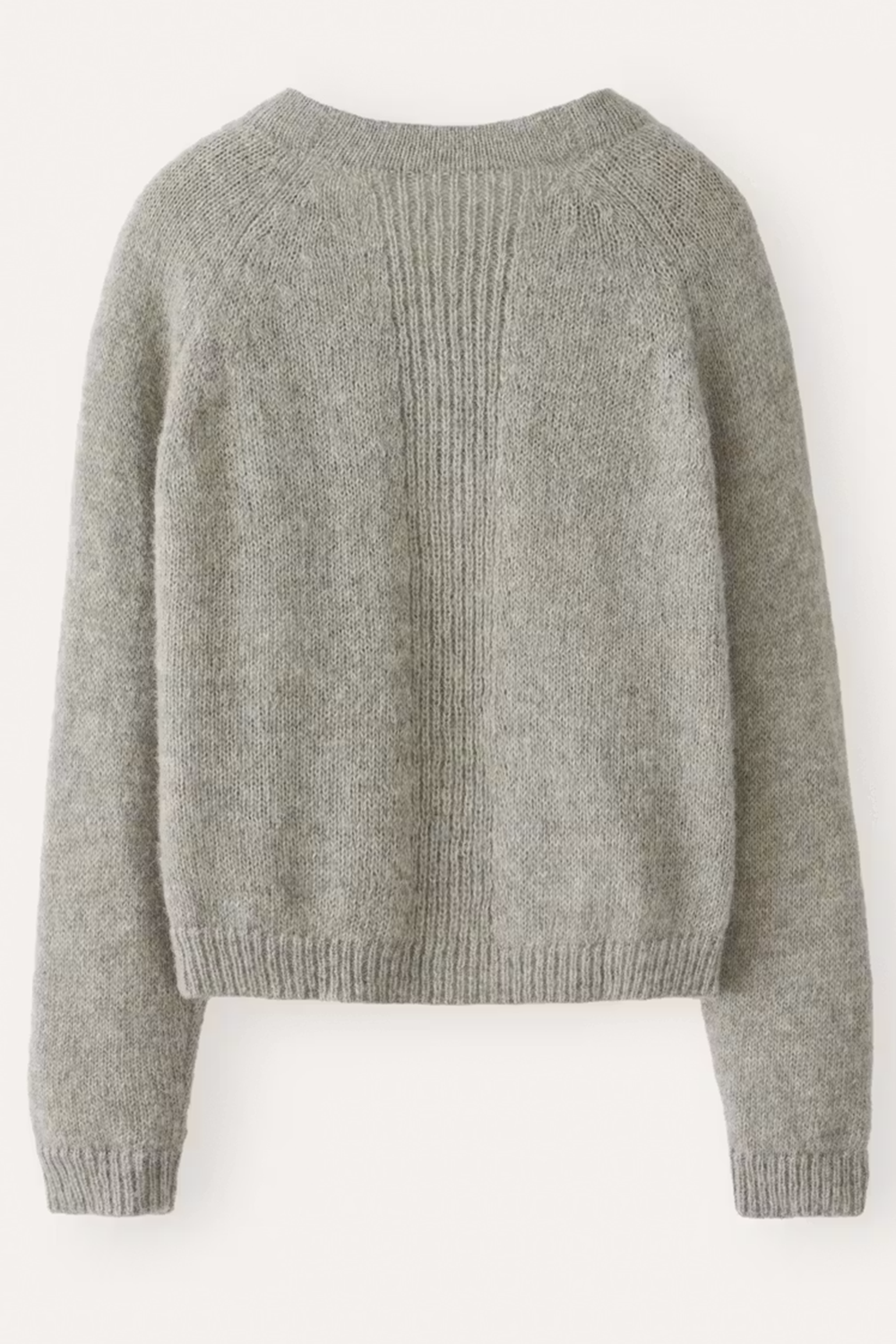 Boxy geschnittener Strick-Cardigan mit Raglanärmeln und Muschelknöpfen