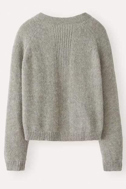 Boxy geschnittener Strick-Cardigan mit Raglanärmeln und Muschelknöpfen