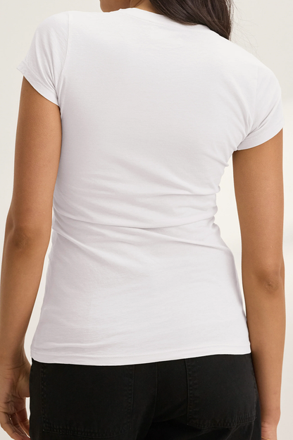 Figurbetonendes Kurzarm T-Shirt mit klassischem Rundhalsausschnitt